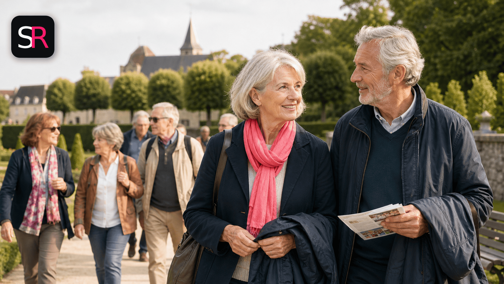 Célibataires seniors faisant connaissance pendant une sortie culturelle