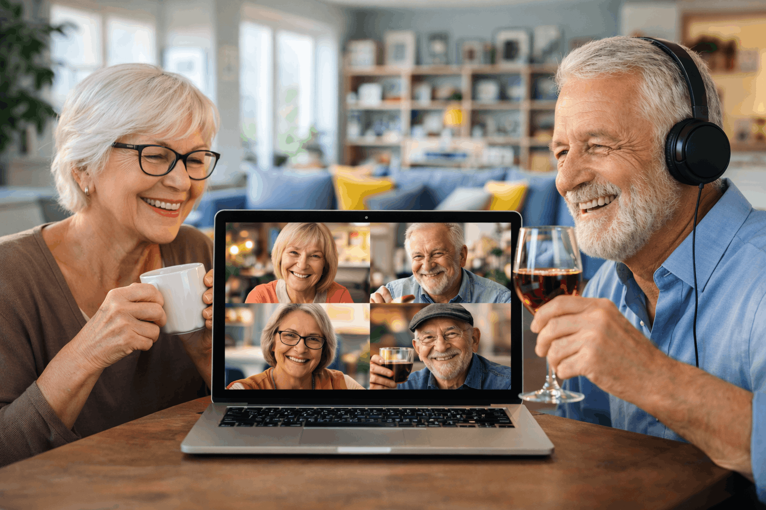 Visio rencontres seniors conviviales pour faire connaissance après 50 ans